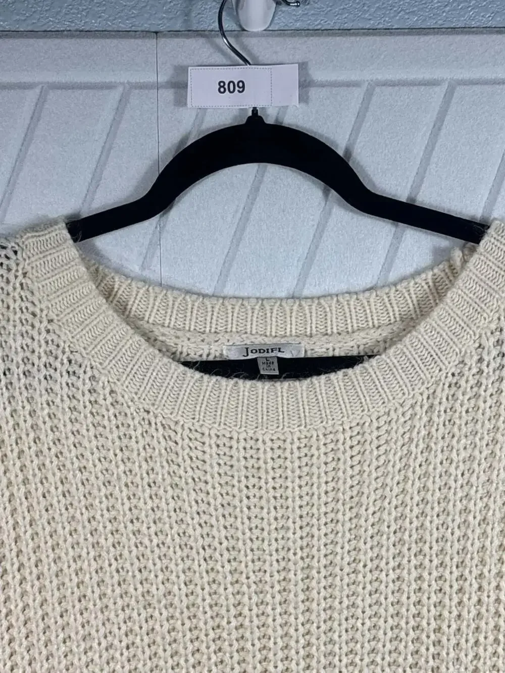 J.O.A. Beige Chunky Knit Oversized Sweater with Front Pocket